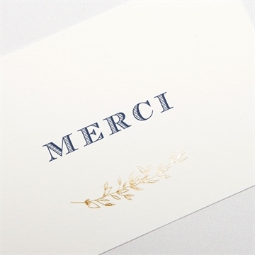 Remerciement naissance feuillage et poésie - Détail de la carte