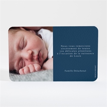 Remerciement naissance feuilles d'argent - Dos de la carte