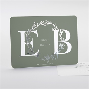 Faire-part mariage feuillage d'argent