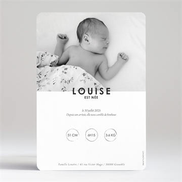 Faire-part naissance welcome baby! - Dos du faire-part