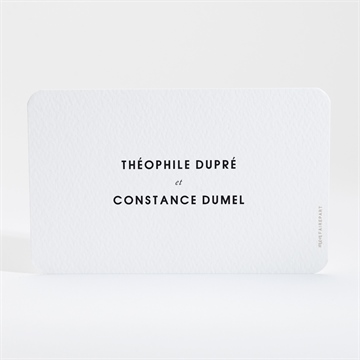 Carton réponse mariage précieux cadeau - Dos du carton