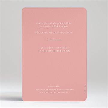 Faire-part naissance annonce à pois - Dos du faire-part