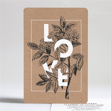 Faire-part mariage love gravure