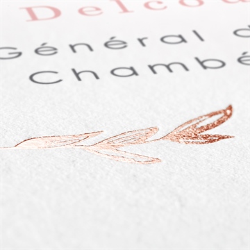 Faire-part naissance cuivre et aquarelle - Détail du dos du faire-part