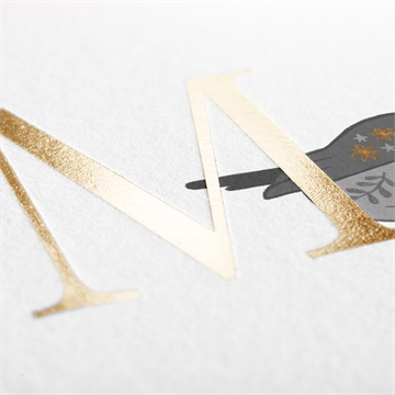 Faire-part naissance subtil rouge gorge - Détail du faire-part