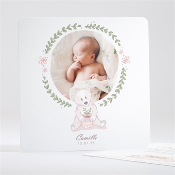 Faire-part naissance tendre nounours