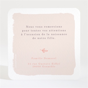 Remerciement naissance cheval à bascule - Dos de la carte