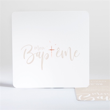 Faire-part de baptême lettre de cuivre