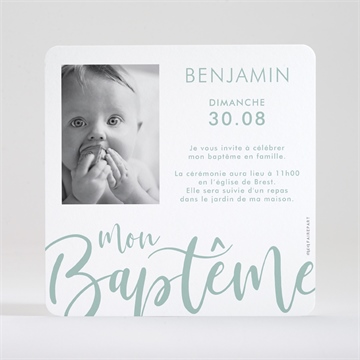 Faire-part de baptême jeu de mots - Dos du faire-part