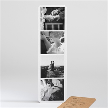 Remerciement mariage photomaton marque-page