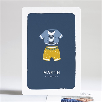 Faire-part naissance tenue vintage garçon