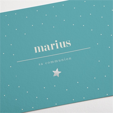 Faire-part communion tampon étoilé - Détail du faire-part