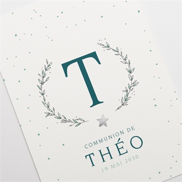 Faire-part communion ma couronne - Détail de la carte