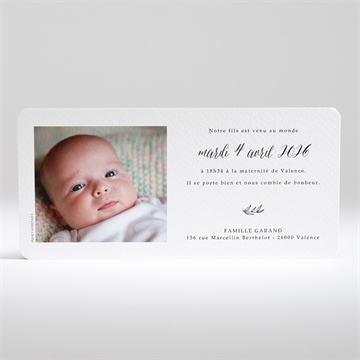 Faire-part naissance simplicité - Dos de la carte