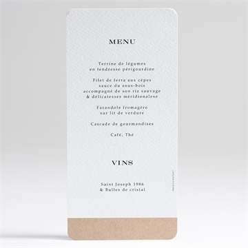 Menu communion l'évidence - Dos du menu