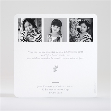 Faire-part communion illuminations - Dos du faire-part