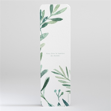 Signet communion végétal et dorure - Dos du signet