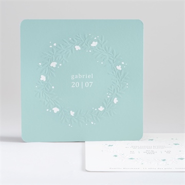 Faire-part naissance couronne gaufrage pour garçon