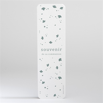 Signet communion gaufrage émeraude - Dos du signet