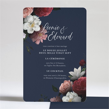Faire-part mariage fleurs de nuit