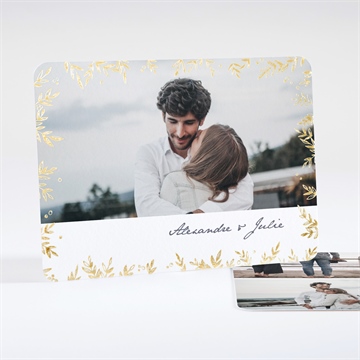 Faire-part mariage feuillages