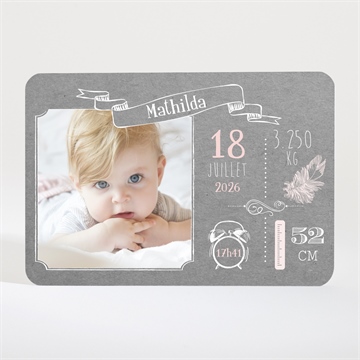 Faire-part naissance touche vintage - Mise en situation