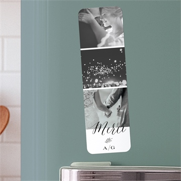 Remerciement mariage douce harmonie magnet