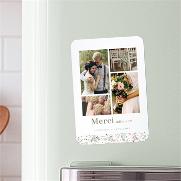 Remerciement mariage fraicheur d'été magnet