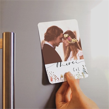 Remerciement mariage art champêtre magnet - Mise en situation