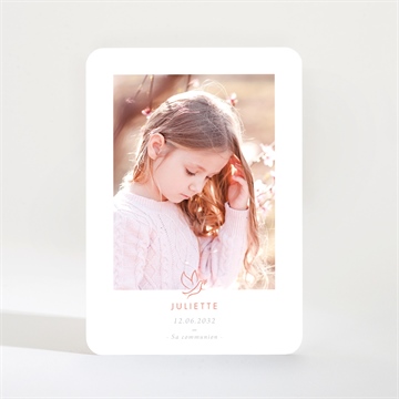 Faire-part communion colombe dorée magnet - Mise en situation