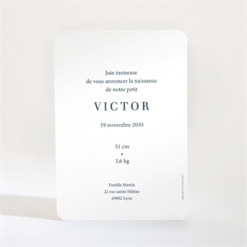 Faire-part naissance petits cubes vintage - Dos du faire-part