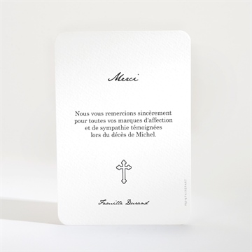 Remerciement décès citation eternelle - Dos de la carte