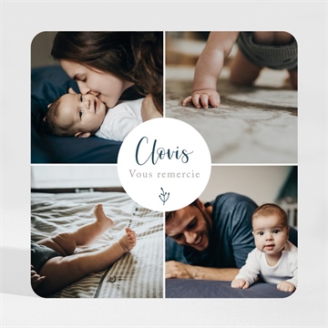 Remerciement naissance pêle mêle enveloppe