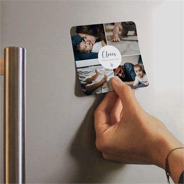 Remerciement naissance pêle mêle magnet - Mise en situation