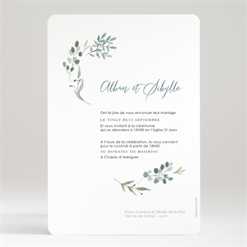 Faire-part mariage bouquet provençal - Dos du faire-part