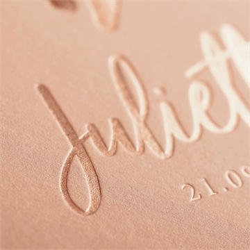 Faire-part naissance ses petits petons - Marquage à Chaud CUIVRE