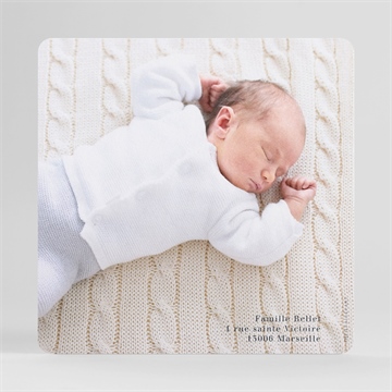 Faire-part naissance douce empreinte - Dos du faire-part