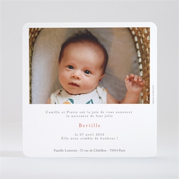 Faire-part naissance profusion - Dos du faire-part