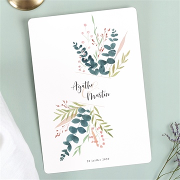 Faire-part mariage bouquet ardent