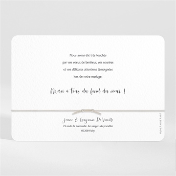 Remerciement mariage nature chic bracelet - Dos du remerciement