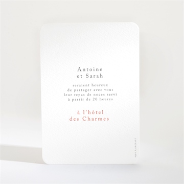 Carton d'invitation mariage notre promesse - Dos du carton