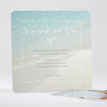 Remerciement mariage paradis sur plage