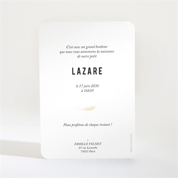 Faire-part naissance belle alcôve - Dos du faire-part