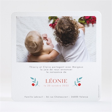 Faire-part naissance gentil coquelicot - Dos de la carte