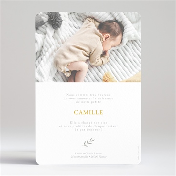 Faire-part naissance célébration portrait - Dos du faire-part