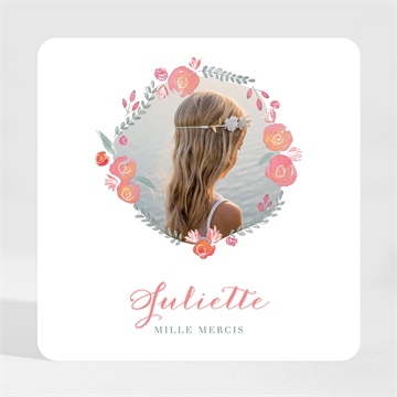 Remerciement communion couronne aquarelle