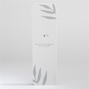 Signet communion bleu myosotis - dos du signet