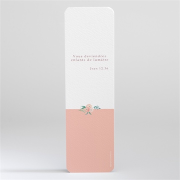 Signet communion rose tendre - Dos du signet