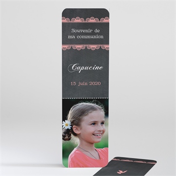 Signet communion dentelle rose