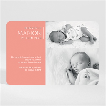 Faire-part naissance sobre et chic magnet